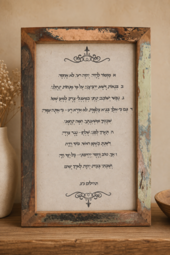 מסגרת עץ - מזמור לדוד 30×20